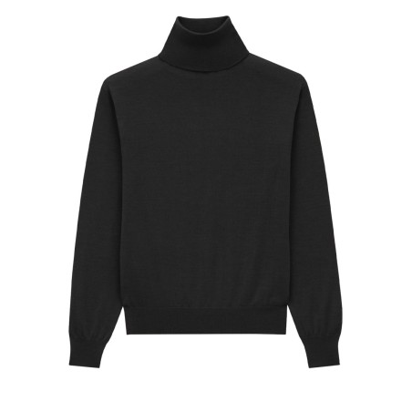 CASHMERE, WOOL AND SILK TURTLENECK PULLOVER