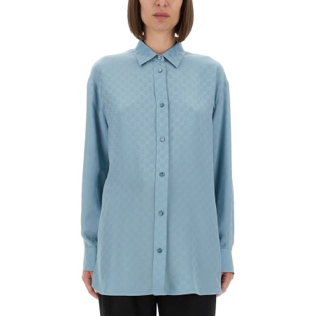 GG SILK JACQUARD OVERSIZED SHIRT