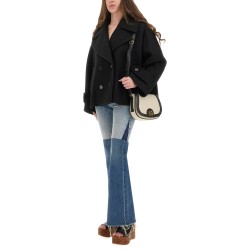 DOUBLE-BREASTED JACKET WITH PEAKED LAPELS