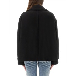 DOUBLE-BREASTED JACKET WITH PEAKED LAPELS