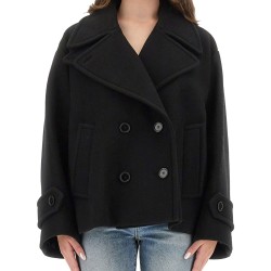 DOUBLE-BREASTED JACKET WITH PEAKED LAPELS