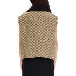 VEST WITH LEATHER LABEL