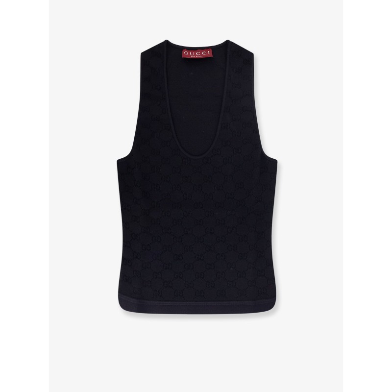 Viscose blend top with all-over GG motif