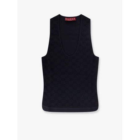 Viscose blend top with all-over GG motif