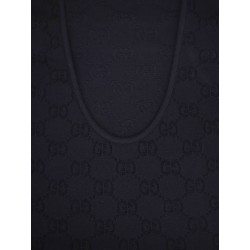 Viscose blend top with all-over GG motif