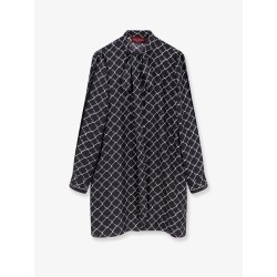 Short silk twill dress