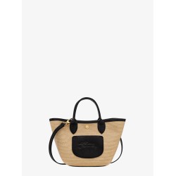 Le Panet Pliage XS raffia and leather crossbody bag