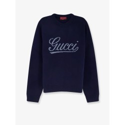 Wool sweater with frontal embroidered logo