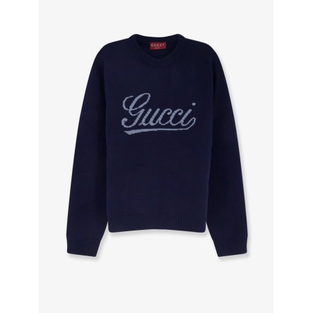 Wool sweater with frontal embroidered logo