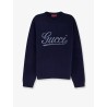 Wool sweater with frontal embroidered logo