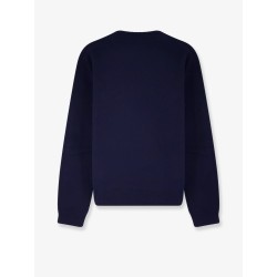 Wool sweater with frontal embroidered logo