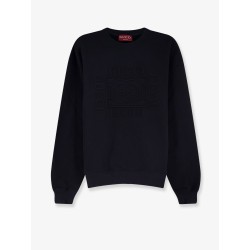 Cotton sweatshirt with frontal embossed logo