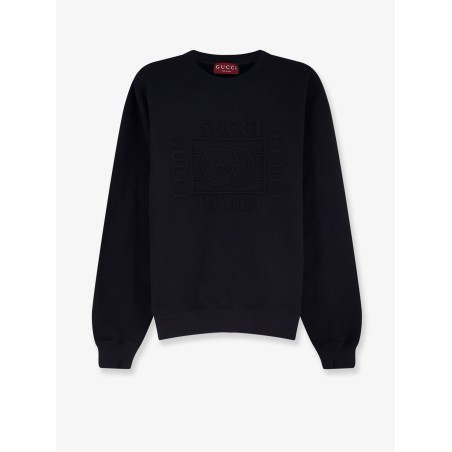 Cotton sweatshirt with frontal embossed logo