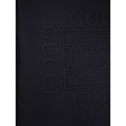 Cotton sweatshirt with frontal embossed logo