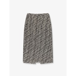 Midi skirt in laminated bouclé fabric