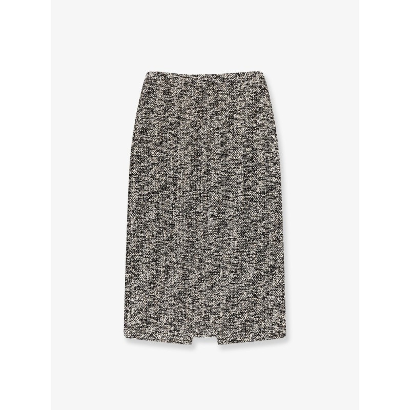 Midi skirt in laminated bouclé fabric