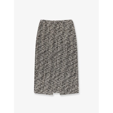 Midi skirt in laminated bouclé fabric
