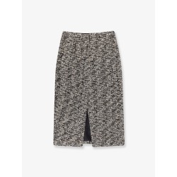 Midi skirt in laminated bouclé fabric