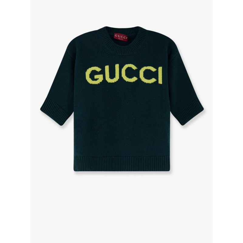 Wool sweater with frontal logo embroidery