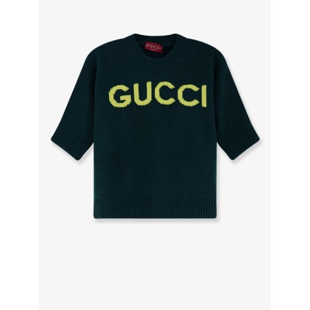 Wool sweater with frontal logo embroidery