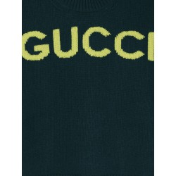 Wool sweater with frontal logo embroidery