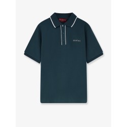 Stretch cotton polo with embroidered logo