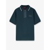 Stretch cotton polo with embroidered logo