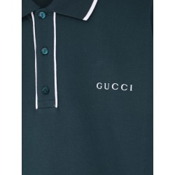 Stretch cotton polo with embroidered logo