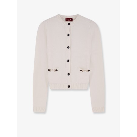 Wool and cashmere cardigan with metal Horsebit