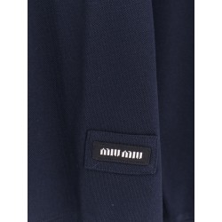 Cotton polo shirt with asymmetric metal zip detail