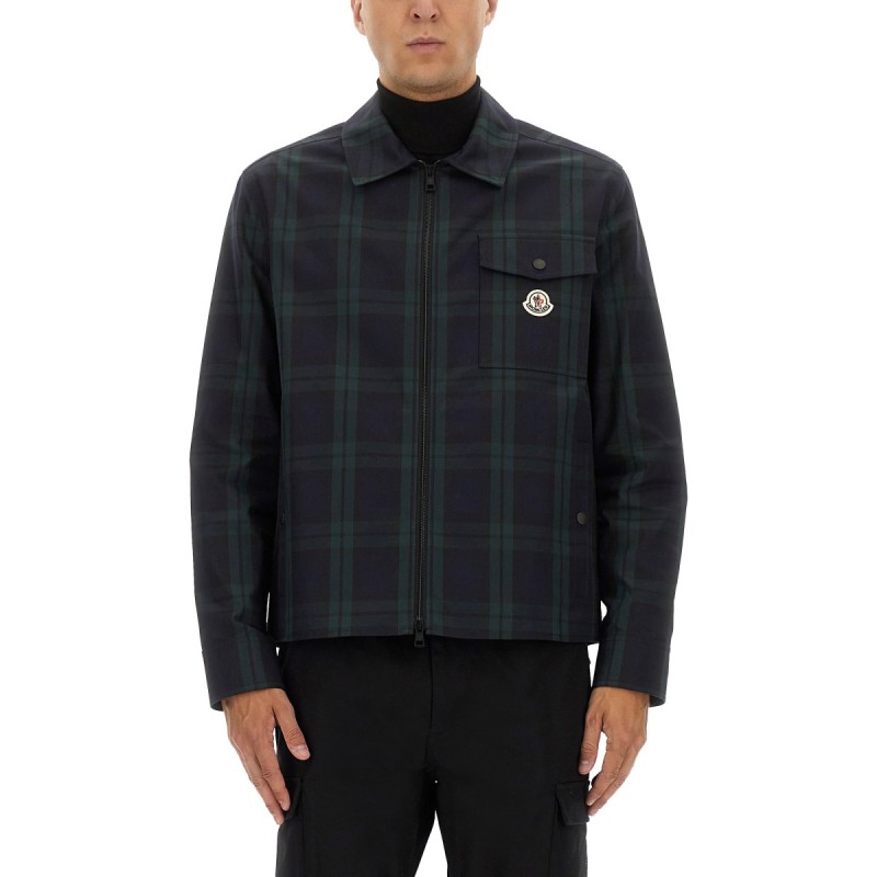 CHECKED COTTON GABARINE SHIRT JACKET