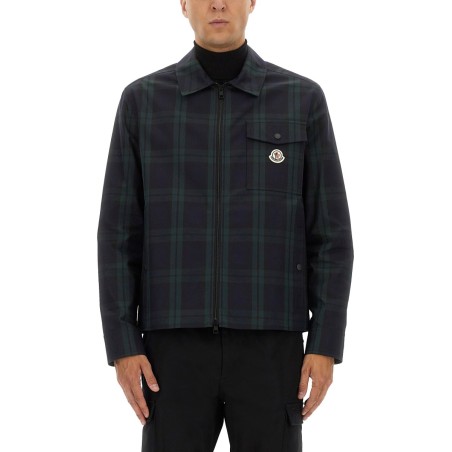 CHECKED COTTON GABARINE SHIRT JACKET