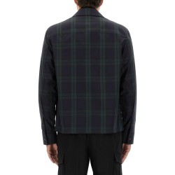 CHECKED COTTON GABARINE SHIRT JACKET