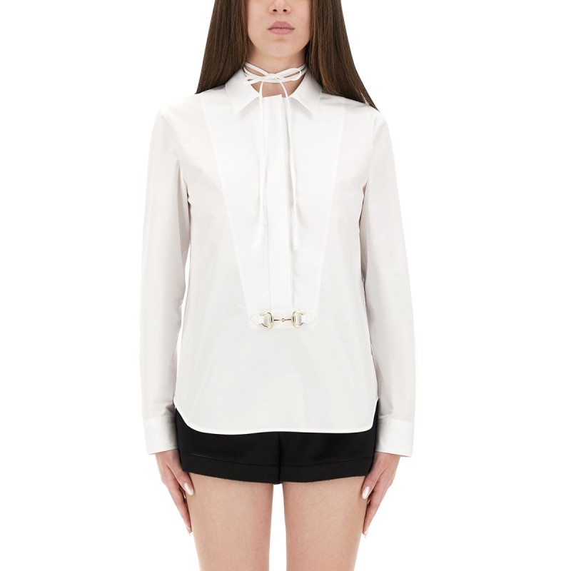 COTTON POPLIN SHIRT WITH CLAMP