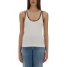 RIBBED COTTON TANK TOP WITH WEB