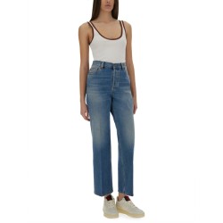 RIBBED COTTON TANK TOP WITH WEB