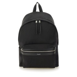 NYLON CANVAS AND LEATHER "CITY" BACKPACK
