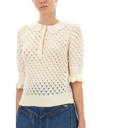COTTON CROCHET SWEATER