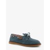 Grace suede loafers with metal lettering logo