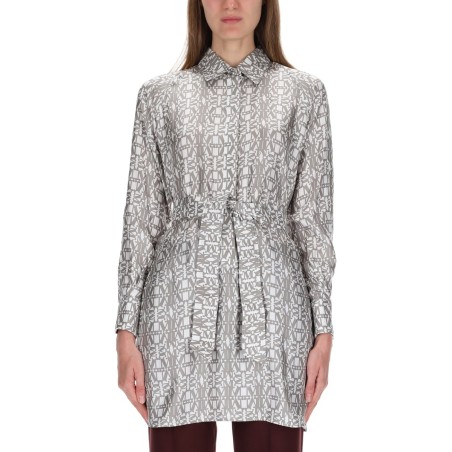 PRINTED SILK CHEMISIER DRESS