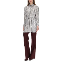 PRINTED SILK CHEMISIER DRESS