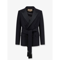 Virgin wool blazer with belt