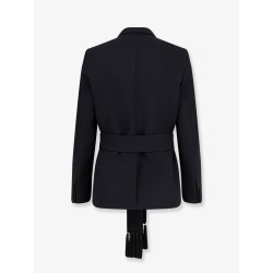 Virgin wool blazer with belt