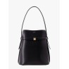 Leather bucket bag with strap