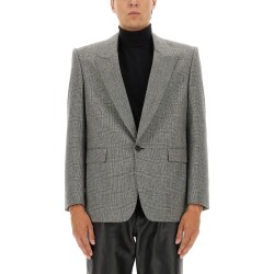 SINGLE-BREASTED WOOL FLANNEL JACKET
