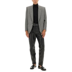 SINGLE-BREASTED WOOL FLANNEL JACKET