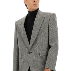 SINGLE-BREASTED WOOL FLANNEL JACKET