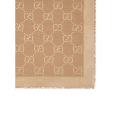 WOOL AND SILK JACQUARD SHAWL WITH GG PATTERN