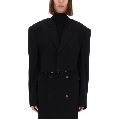 SINGLE BREASTED CUT OFF JACKET