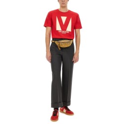 COTTON T-SHIRT WITH "CHEZ VALENTINO" PRINT